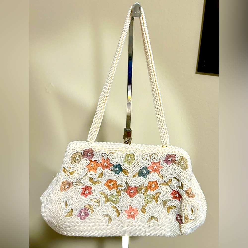 Vintage WALBORG Beaded Snap Top Purse & DELILL Beaded Eye Glass Case